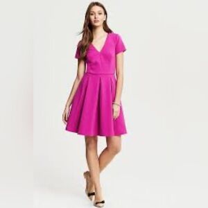 Banana Republic Fit and Flare Wild Orchid Dress in fuchsia S 12